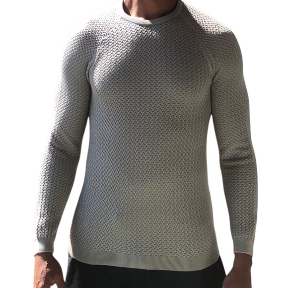 ASOS Other - 043 - ASOS Gray Crewneck Sweater with Textured Knit - Muscle fit